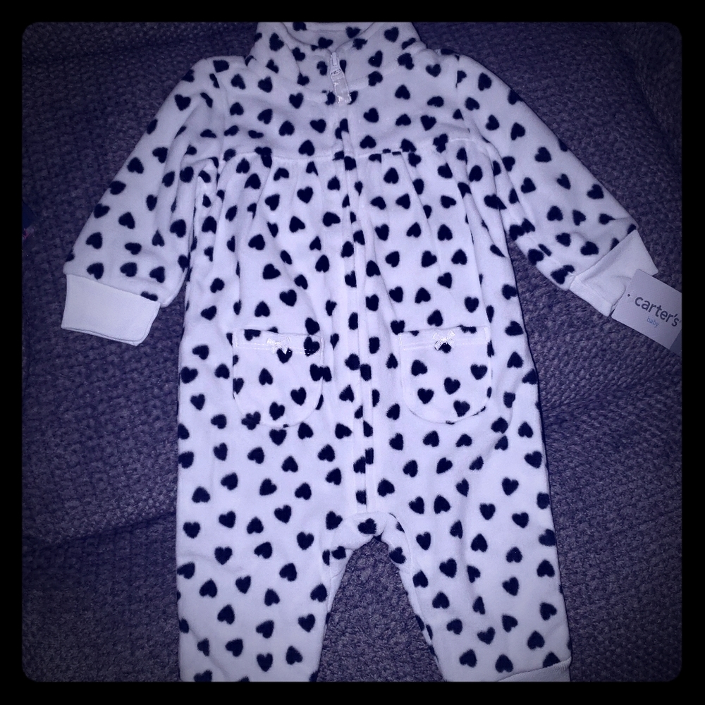 Carters heart fleece zip up